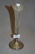 Hallmarked Silver Based Glass Vase