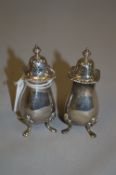Hallmarked Silver Salt & Pepper Pots Birmingham 1922 - 62 Grams