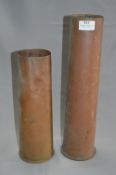2 WWI Brass Shell Cases 1915 & !917