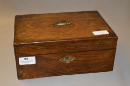 Rosewood Sewing Box with Fitted Interior