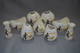 Collection of West German Pottery Vases & Jugs with African Boy Decoration