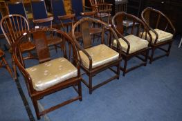 Set of 4 Chinese Carved Hardwood Armchairs