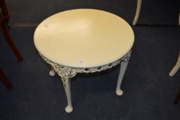 White & Gilt Painted Circular Occasional Table