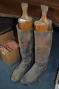 Pair of Leather Riding Boots with Stretchers