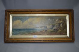 Framed Oil Painting on Board Depicting A Coastal Lanscape Signed A.Ramus