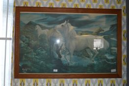 Oak Framed Print - Wild Horses Reg Lewis