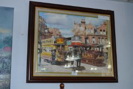 Oil on Board Victorian Street Scene by Gary Cartwright