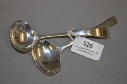 2 Hallmarked Silver Condiment Spoons - 54 Grams