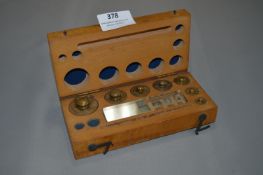 Cased Set of Brass Weights