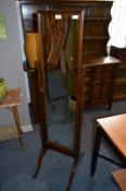 Walnut Framed Cheval Dressing Mirror