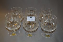 Set of 6 Crystal Glass Goblets