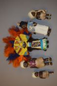 Collection of 5 Plastic African Dolls