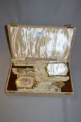 Cased Brush, Mirror & Comb Vanity Set