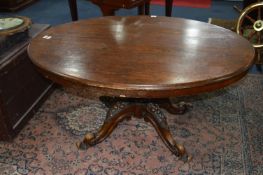 Victorian Loo Table on Carved Walnut Pedestal Base