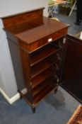 Edwardian Rosewood Music Cabinet with Sliding Drawers Interior