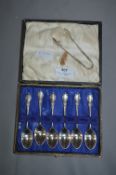 Cased Set of Silver Tea Spoons Sheffield 1893. Approximately 109 Grams