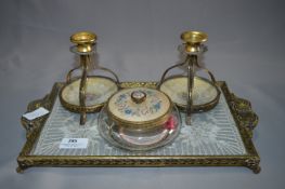 Gilt Metal Dressing Table Set