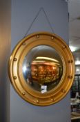 Circular Framed Convex Wall Mirror