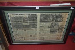 Framed Hull Daily Mail Spread Sheet - Hull FC & Rovers Wembley 1980
