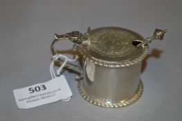 Hallmarked Silver Mustard Pot & Spoon E & Co Birmingham 1910 - 52 Grams