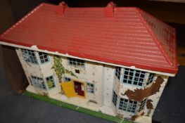 Tin Plate & Wood Dolls House & Furniture