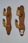 2 Pairs of Wall Mounted Deer Hooves