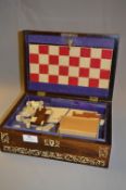 Rosewood Ivory Inlaid Games Compendium Box