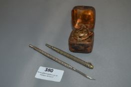 Travelling Ink Well and Propelling Pencil