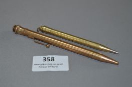 2 Gold Plated Propelling Pencils