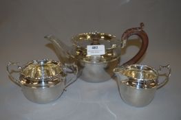 3 Piece Hallmarked Silver Tea Set Birmingham 1930 - Approximately 688 Grams