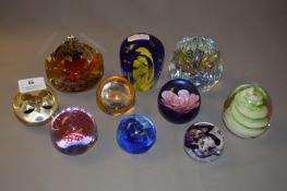 Collection of 10 Glass Paperweights