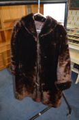 Beaver Lamb Knee Length Fur Coat