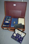 Leather Cased Holy Communion Set including Silver Goblet, Bottles & Dish - Silver weighing