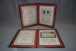 2 Albums containing Famous Stamps including Penny Black, Penny Red etc