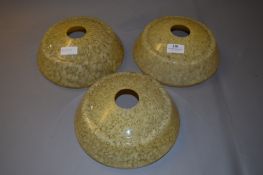 Set of 3 Amber Glass Light Shades