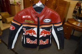 Top Gear Leather Motorcycle Racing Jacket - Redbull