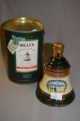 Wade Bells Whiskey Decanter & Tin Christmas 1989