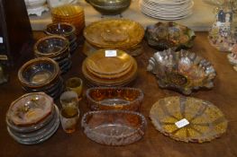 Collection of Amber & Carnival Glassware