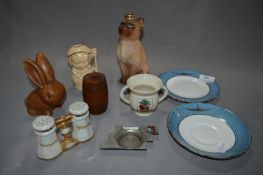 Sylvac Pottery Crested Ware, Salt & Pepper Pot etc