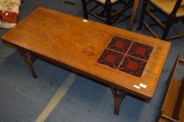 Teak & Tiled Top Coffee Table