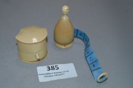 Ivory Tape Measure & Ivory Ring Box