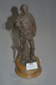 Bronze Effect Figurine of A Royal Tank Regimental Soldier