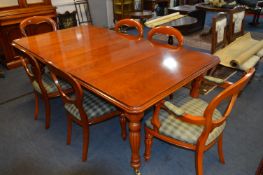 Waring & Gillow Mahogany Victorian Style Extending Dining Table with Four Balloon Back Chairs and