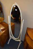 White & Gilt Cheval Dressing Mirror