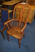 Oak Stick Back Country Windsor Armchair