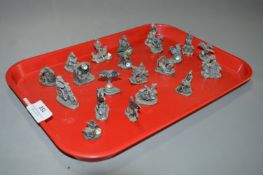 Tray containing WAPW Metal Figures including Dragons & Merlins