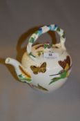 Wedgwood Hand Painted Teapot with Birds and Butterflies Decoration