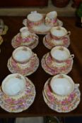 21 Piece Royal Albert Serena Rose Patterned Tea Service