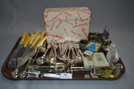 Elizabeth Arden Box, Silver Plated Cutlery, Napkin Rings, Costume Jewellry etc