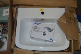 *White Wash Basin with Pedestal and Plumbsure Amber Mixer Tap